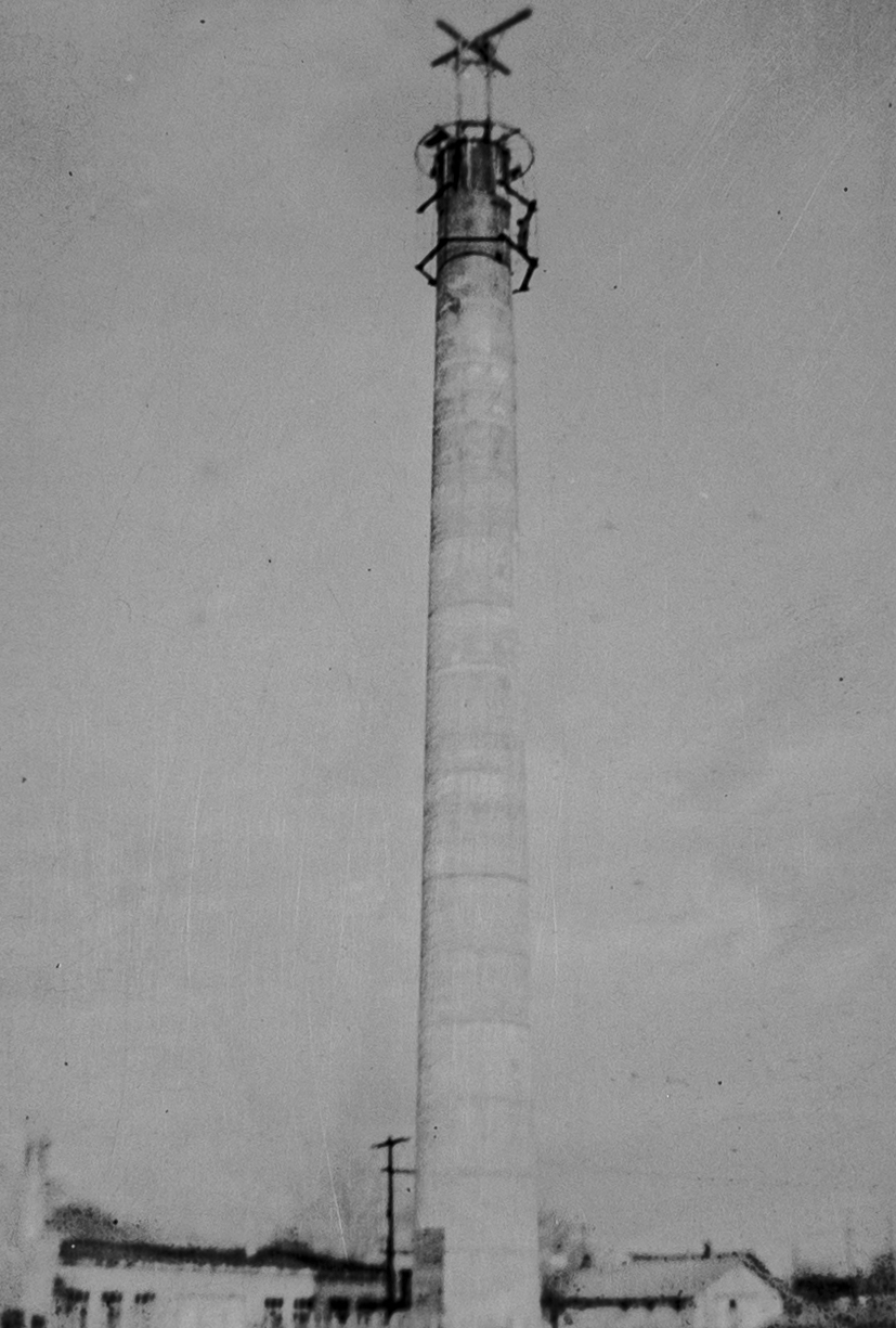 Single Smokestack in front of the Meridian Creamery