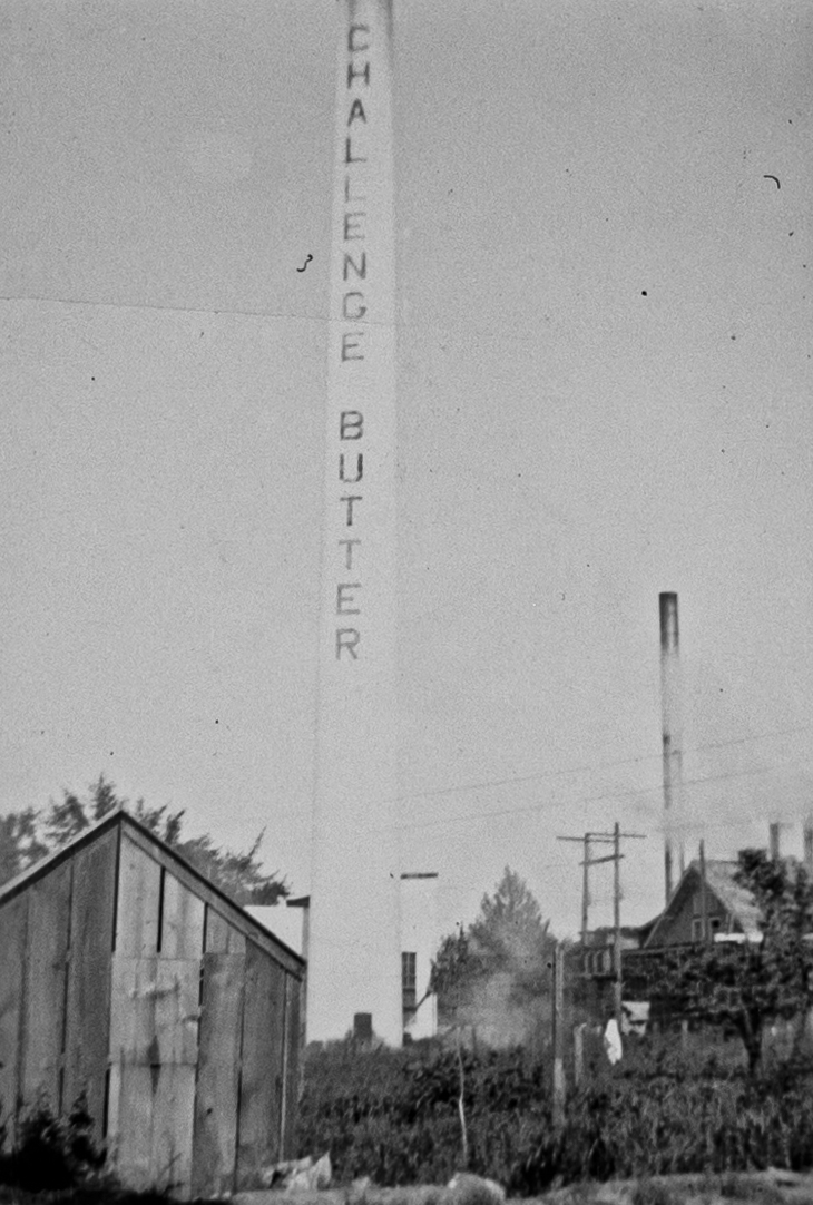Challenge Butter Advertisement on Smokestack